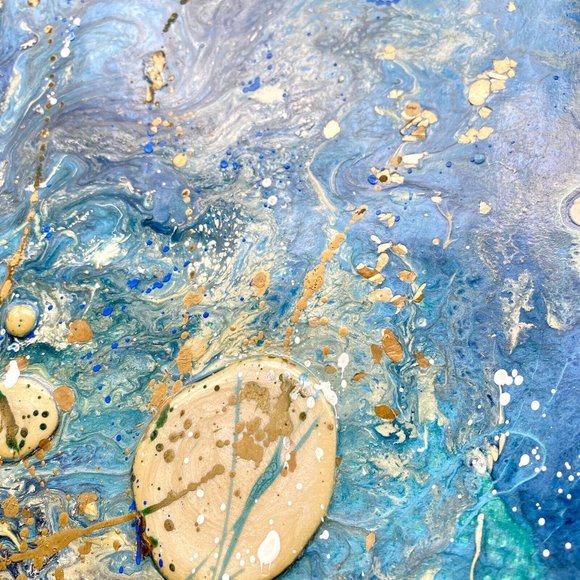 Ebb and Flow Original Art Mixed Media Painting Frame Ready Artwork 11x14in - Picture 7 of 8